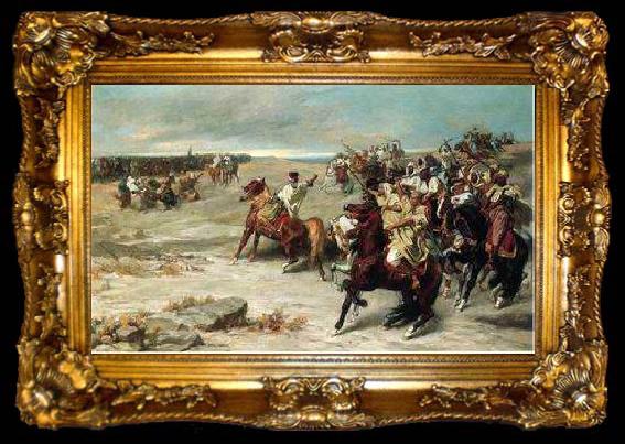 framed  unknow artist Arab or Arabic people and life. Orientalism oil paintings  388, ta009-2
